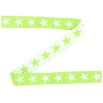 vert clair | Ruban tissu coton, 1,5cm, étoiles, bande de coton, vert clair
