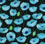 zwart | Katoenjersey Albstoffe Hamburger Liebe Wonderland Poppies, zwart