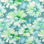 groen | Katoenjersey bloemen, groen