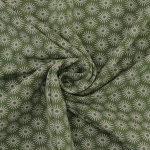 olijfgroen | Katoenjersey bloemenparasol, olijfgroen