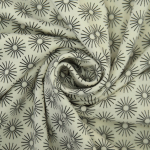 gebroken wit | Katoenjersey bloemenparasol, gebroken wit