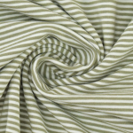 vert olive clair | Tissu jersey de coton à rayures Emma, vert olive clair