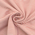 pêche | Tissu jersey de coton à rayures Emma, pêche