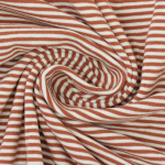rouille  | Tissu jersey de coton à rayures Emma, rouille