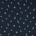 marineblauw | Katoenjersey flowers, marineblauw