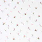 wit | Katoenjersey flowers, wit