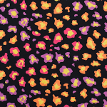 noir | Tissu jersey de coton brillant Glitter Léopard, noir