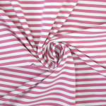 oudroze | Katoenjersey little stripe love, oudroze - wit