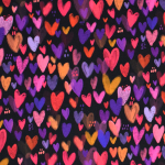 noir | Tissu jersey de coton Coeurs lovely hearts, noir