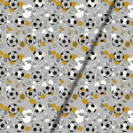 gris | Tissu jersey coton panneau assorti Kick it 150 x 70 cm