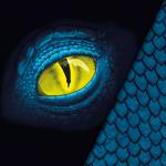 blau | Baumwolljersey Malomi Panel Drache, blau 150 x 65 cm
