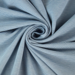 blauw | Katoenjersey kleine strepen Jolanda, blauw