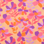 pêche | Tissu satin de coton Nerida Hansen Cloverdale, pêche