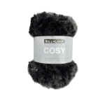 noir | Pelote de laine fourrure BellaLana Cosy 50g, noir