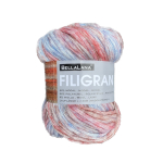 rouge-bleu | Pelote de laine modal BellaLana Filigran, 100g, rouge-blauw