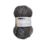 anthracite- marron | Pelote de laine & polyacrylique BellaLana Freestyle, 100g, anthracite- marron