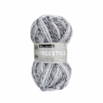 gris | Pelote de laine & polyacrylique BellaLana Freestyle, 100g, gris