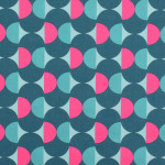 petrol | Gecoate katoen Retro Design, petrol