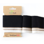 zwart, goud | Cuff me Glam Albstoffe Hamburger Liebe biologische boordstof, zwart, goudkleurig