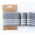 gris clair | Bande bord-côte bio 7x110cm Albstoffe Cuff me Hamburger Liebe College, gris clair