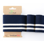 donkerblauw | Cuff me College Albstoffe Hamburger Liebe biologische boordstof, donkerblauw / gebroken wit