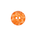 orange | Bouton couture plastique pour chemisiers 12mm 2 trous fleur, orange
