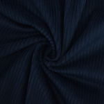 bleu marine | Tissu velours côtelé grosses côtes Lea prélavé, bleu marine