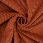 terracotta | Tissu velours côtelé grosses côtes Lea prélavé, terracotta