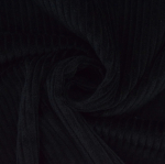 noir | Tissu velours côtelé à grosses côtes, noir