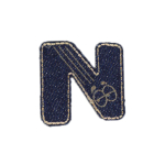bleu denim | Patch en jean alphabet, lettre N