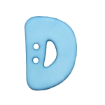 hellblau | Buchstabenknopf, D, hellblau