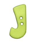 vert clair | Bouton couture plastique Lettre J, vert clair