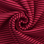 fuchsia | Boordstof little stripe love, fuchsia - wijnrood