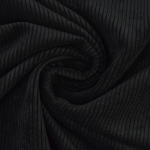 noir | Tissu velours côtelé uni à grosses côtes, noir
