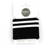 zwart | Boordstof Sporty Stripes, zwart
