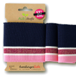 marine - roze | Cuff me Glam Albstoffe Hamburger Liebe Glossy biologische boordstof XXL, roze