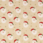 naturel | Decoratiestof Canvas kerstmannen, naturel