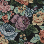 noir | Tissu déco gobelin Fleurs Big Flowers, noir
