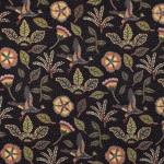 schwarz | Dekostoff Gobelinstoff Birdscape Art, schwarz