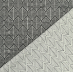 zwart | Decoratiestof Jacquard doubleface leaves, zwart