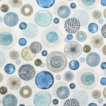 blauw | Decoratiestof Ottoman Circle Style, blauw