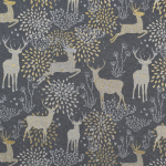 anthrazit | Dekostoff Ottoman Golden Reindeer, anthrazit