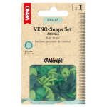 dunkelgrün-hellgrün-grün | 30 Boutons pression Snap Ø12,4mm KAMsnaps Color Mix Veno, vert foncé-vert clair-vert