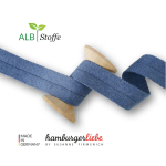 bleu denim | Biais coton tricoté Edge Me Albstoffe, bleu de jean