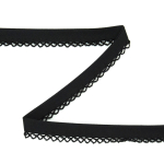zwart | Biaisband gehaakt, 13 mm, zwart