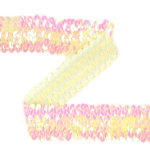 wollweiß | Elastische  Paillettenborte 30 mm wollweiss