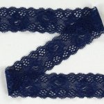 bleu foncé | Dentelle élastique, bleu foncé