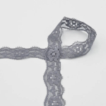 gris | Ruban dentelle élastique 2cm, gris