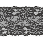 noir | Ruban dentelle élastique 15cm, noir