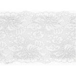 blanc | Ruban dentelle élastique 15cm, blanc